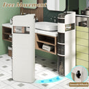 5-Tier Narrow Bathroom Storage Cabinet with Drawers and Tissue Box