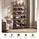 6-Tier Tall Freestanding Bookshelf with Angled Shelves for Home Office-Rustic Brown
