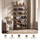 6-Tier Tall Freestanding Bookshelf with Angled Shelves for Home Office-Rustic Brown