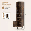6-Tier Tall Narrow Bookcase 54 Inches Slim Storage Cabinet