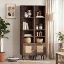 6-Tier Tall Narrow Bookcase 54 Inches Slim Storage Cabinet