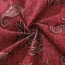Red Hawaiian Shirt For Men Seahorses Shirt Button-down Short Sleeve 100% Cotton Shirt