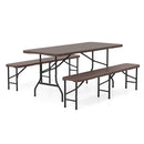 6 Feet Folding HDPE Bench with 1320 LBS Capacity and Handle Lock