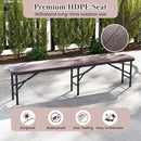 6 Feet Folding HDPE Bench with 1320 LBS Capacity and Handle Lock