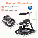 6-in-1 Baby Walker with Canopy Portable Activity Center Bouncer Rocker Combo with Music
