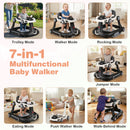 6-in-1 Baby Walker with Canopy Portable Activity Center Bouncer Rocker Combo with Music