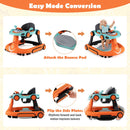 6-in-1 Baby Walker with Canopy Portable Activity Center Bouncer Rocker Combo with Music