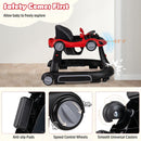 6-in-1 Baby Walker with Canopy Portable Activity Center Bouncer Rocker Combo with Music