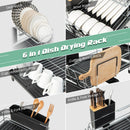 2-Tier Detachable Dish Rack with Drainboard and 360¬∞ Swivel Spout