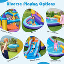 6-in-1 Inflatable Kids Water Park with 735W Blower