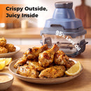 6-in-1 Portable Glass Air Fryer 1500W Dual Containers with Lids Dishwasher Safe