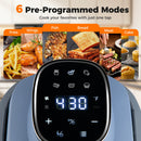 6-in-1 Portable Glass Air Fryer 1500W Dual Containers with Lids Dishwasher Safe