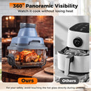 6-in-1 Portable Glass Air Fryer 1500W Dual Containers with Lids Dishwasher Safe