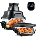 6-in-1 Portable Glass Air Fryer 1500W Dual Containers with Lids Dishwasher Safe