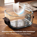 6-in-1 Portable Glass Air Fryer 1500W Dual Containers with Lids Dishwasher Safe