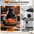 6-in-1 Portable Glass Air Fryer 1500W Dual Containers with Lids Dishwasher Safe
