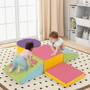 6-Piece Soft Play Set for Toddlers with Climbing Triangle and Ramp-Blue