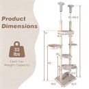 Floor-to-Ceiling Cat Tree with 6 Tiers and Hammock