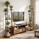 6-tier Plant Stand with RGB Light and Wheels 57inch Tall Indoor Display Shelf Flowerpot Holder