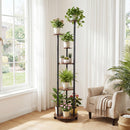 6-tier Plant Stand with RGB Light and Wheels 57inch Tall Indoor Display Shelf Flowerpot Holder