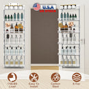 Over The Door Pantry Organizer 6-Tier Pantry Door Organizer Carbon Steel 110LBS Loading Easy Install Behind Door Storage For Closet Kitchen Bathroom 5