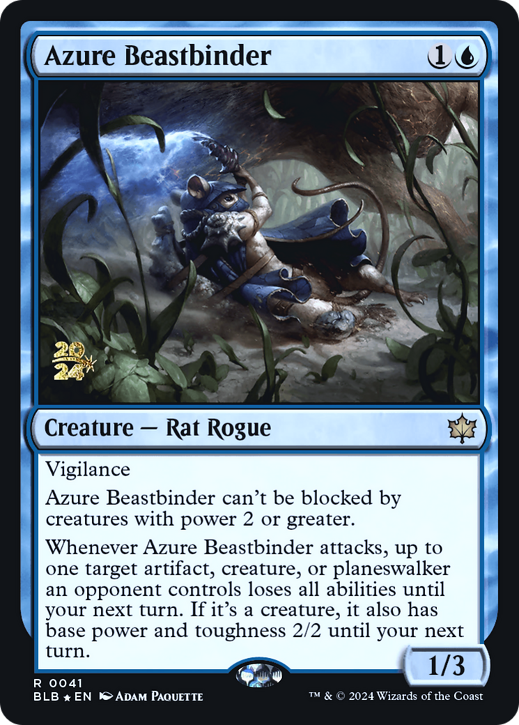 Azure Beastbinder (PRE-041) - Bloomburrow Promos Foil