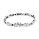 14K White Gold 2.0 Cttw Princess and Round Diamond Bar and Link Bracelet (I-J Color, I1-I2 Clarity) - 7.25" Inches