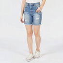Celebrity Pink Juniors Ripped Denim Bermuda Shorts, Size 0