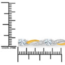 0.74 Carat Genuine Aquamarine and White Sapphire .925 Sterling Silver Bracelet