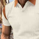 Men's Waffle Jacquard Solid Color Polo Shirt