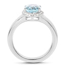 2.63 Carat Genuine  Blue Topaz and White Topaz .925 Sterling Silver Ring