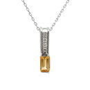 .06ct Citrine Diamond Fashion Pendants 10KT White Gold