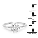 0.18 Carat Genuine White Diamond 14K White Gold Ring (E-F-G Color, SI Clarity)