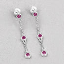 0.78 Carat Genuine Ruby .925 Sterling Silver Earrings