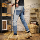 Men's Hole Patch Contrast Slim Fit Jeans
