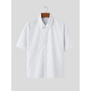 Men's Slim-Fit Ice Silk Striped Shirt