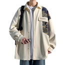 Casual Long Sleeve Lapel Work Clothes Shirt Men's Coat