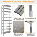 10 Tiers Shoes Rack Shelves 27 Pairs Shoes Storage Organizer Stand Non-Woven Fabric Detachable Shoes Tower Stackable Shoes Storage Rack for Entryway