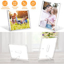 4Pcs Acrylic Photo Frames 5x7In Photo Display Vertically Horizontally Free Standing Desktop Picture Frame High Definition Magnetic Frameless Photo Hol