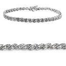 0.27 Carat Genuine White Diamond .925 Sterling Silver Bracelet