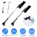 2 In 1 Ice Scraper Extendable Car Snow Brush Telescopic Snow Removal Tool Automobile Snow Shovel Frost Removal with 360¡ Pivoting Brush Head Sponge Gr