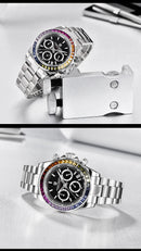Multifunctional Stainless Steel Quartz Watch for Men