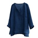 Chinese Style V-neck Men's Long-sleeved Shirt