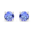0.46 Carat Genuine Tanzanite .925 Sterling Silver Earrings