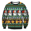 Ugly Christmas Sweater, Santa Elf Print, Pullover