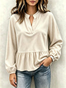Casual Chic Corduroy Long-sleeve Top