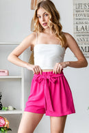 Heimish Full Size Texture High Waist Tied Shorts