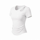 Womens Off-shoulder Hollow-out Short-sleeve Top