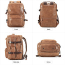 Leather Backpack, Travel Bag, Leather Top Layer, Cowhide Oil Wax Leather, Outdoor Hiking And Mountaineering Bag, Large Capacity Backpack