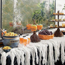Halloween Broom Pumpkin Snack Bowl Rack Decor
